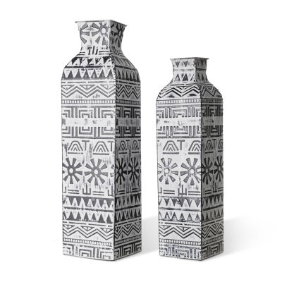 Glitzhome Chic Textured Metal 2-pc. Vase