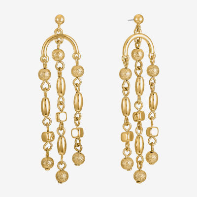 Liz Claiborne Gold Tone Shaky Chandelier Earrings