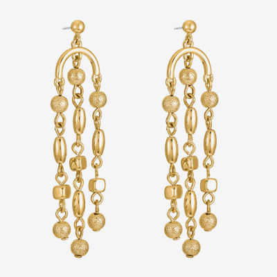 Liz Claiborne Gold Tone Shaky Chandelier Earrings