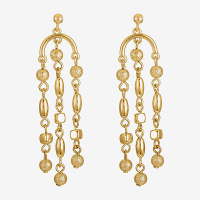 Liz Claiborne Gold Tone Shaky Chandelier Earrings