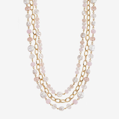 Liz Claiborne Beaded Layered 18 Inch Cable Strand Necklace