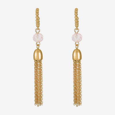 Liz Claiborne Gold Tone Tassel Drop Earrings