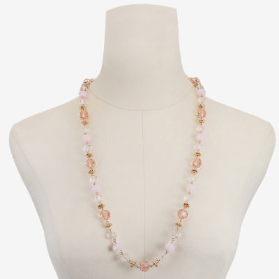 Liz Claiborne Beaded Silver Tone Strand Necklace