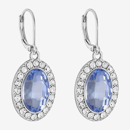 Monet Jewelry Glass Oval Drop Earrings, One Size, Blue