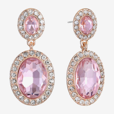 Monet Jewelry Glass Oval Drop Earrings