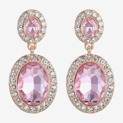 Monet Jewelry Glass Oval Drop Earrings