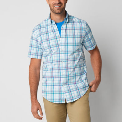 St. John's Bay Performance Mens Classic Fit Short Sleeve Button-Down Shirt