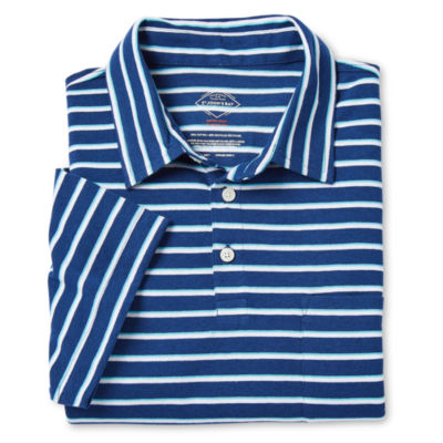 St. John's Bay Striped Super Soft Jersey Mens Classic Fit Short Sleeve Pocket Polo Shirt