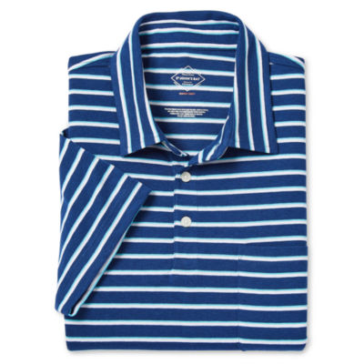 St. John's Bay Striped Super Soft Jersey Mens Slim Fit Short Sleeve Pocket Polo Shirt