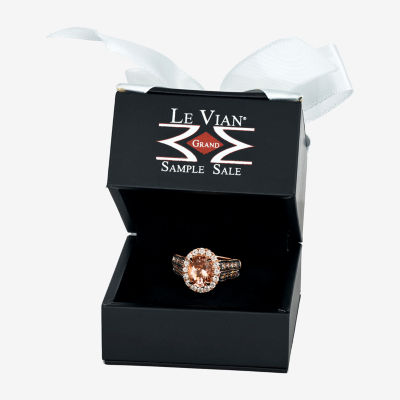 Le Vian Grand Sample Sale® Ring featuring 1 1/3 cts. Peach Morganite™, 1/3 cts. Chocolate Diamonds®, 3/8 cts. Nude Diamonds™ set in 14K Strawberry Gold®