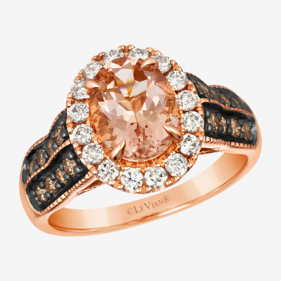 Le Vian® Grand Sample Sale™ Ring featuring 1 1/3 CT. Peach Morganite™ 1/3 CT. Chocolate Diamonds® 3/8 CT. Nude Diamonds™ set in 14K Strawberry Gold®