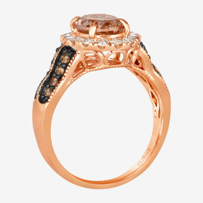 Le Vian® Grand Sample Sale™ Ring featuring 1 1/3 CT. Peach Morganite™ 1/3 CT. Chocolate Diamonds® 3/8 CT. Nude Diamonds™ set in 14K Strawberry Gold®