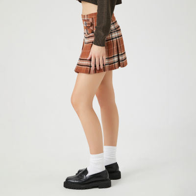 Brown plaid skirt clearance juniors