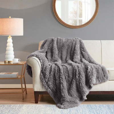Madison Park Amaya Faux Fur Washable Midweight Throw