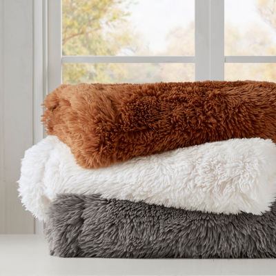 Madison Park Amaya Faux Fur Washable Midweight Throw
