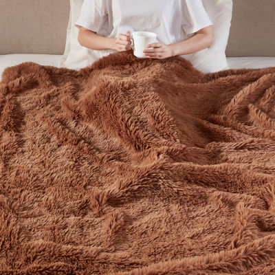 Madison Park Amaya Faux Fur Washable Midweight Throw