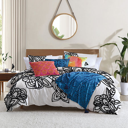 Rochelle Porter Wild Out Tufted 3-pc. Duvet Cover Set, One Size, Black