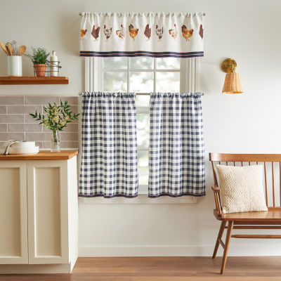 Martha Stewart Chickens 3-pc. Rod Pocket Kitchen Curtain Window Set