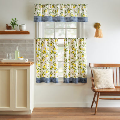 Martha Stewart Lemons 3-pc. Rod Pocket Kitchen Curtain Window Set