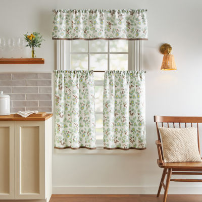 Martha Stewart Daisy 3-pc. Rod Pocket Kitchen Curtain Window Set