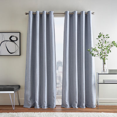 Martha Stewart Rivington Jacquard Light-Filtering Grommet Top Set of 2 Curtain Panel