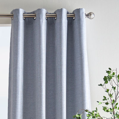 Martha Stewart Rivington Jacquard Light-Filtering Grommet Top Set of 2 Curtain Panel