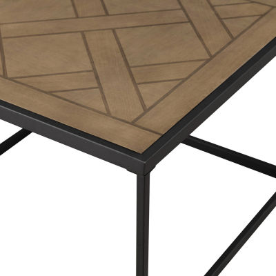 25" Square Parquet Top Coffee Table