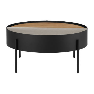 Drum Coffee Table with Sliding Top