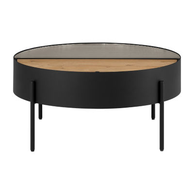 Drum Coffee Table with Sliding Top