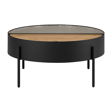 Drum Coffee Table With Sliding Top, One Size, Brown