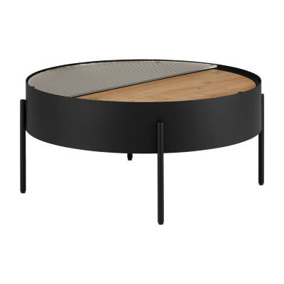 Drum Coffee Table with Sliding Top