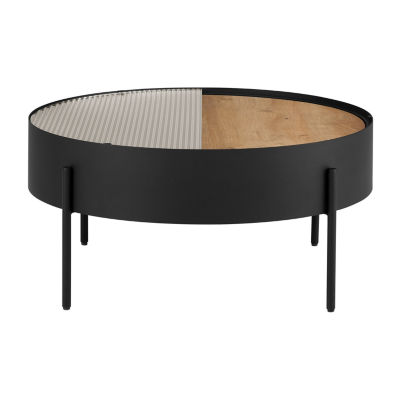 Drum Coffee Table with Sliding Top