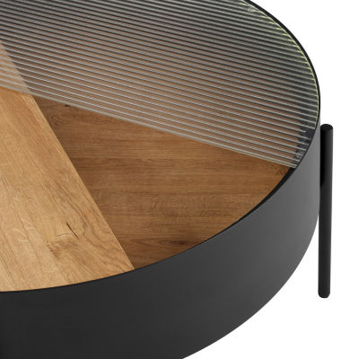 Drum Coffee Table with Sliding Top