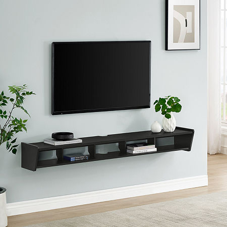 Floating 79 TV Stand, One Size, Black