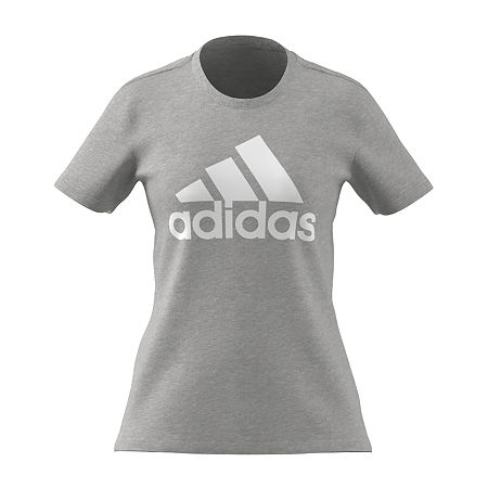 adidas Womens Crew Neck Short Sleeve T-Shirt, X-small, Gray