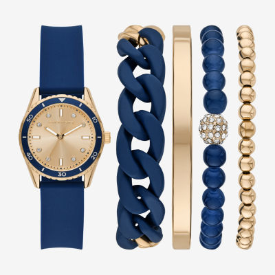 Skechers Womens Blue 5-pc. Watch Boxed Set Sr9114