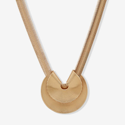 Worthington Gold Tone Womens 17 Inch Pendant Necklace