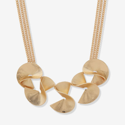 Worthington Gold Tone Womens 17 Inch Collar Necklace