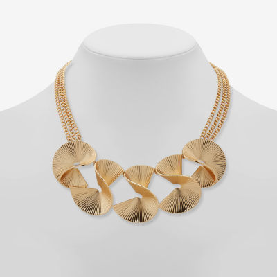 Worthington Gold Tone Womens 17 Inch Collar Necklace