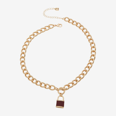 Worthington Gold Tone Womens 17 Inch Pendant Necklace