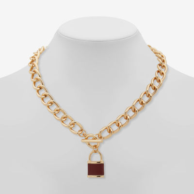 Worthington Gold Tone Womens 17 Inch Pendant Necklace