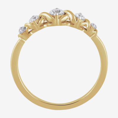 Womens 1/4 CT. T.W. Lab Grown White Diamond 10K Gold Cocktail Ring