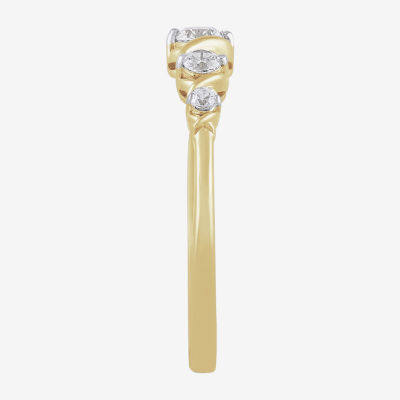 Womens 1/4 CT. T.W. Lab Grown White Diamond 10K Gold Cocktail Ring