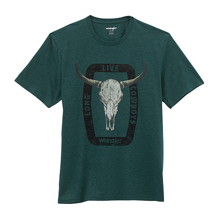 Wrangler Mens Crew Neck Short Sleeve Regular Fit Graphic T-Shirt, Large, Green
