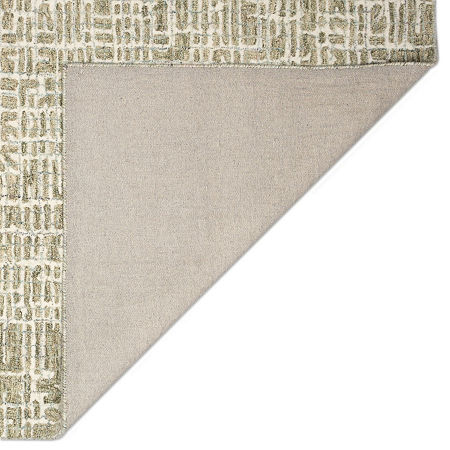 Liora Manne Savannah Grid Geometric Hand Tufted 2' X 7'6 Rectangular Runner, One Size, Green