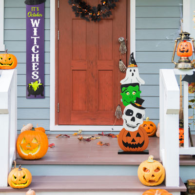 Glitzhome 36in Wooden Porch Decor Halloween Porch Sign