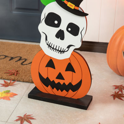 Glitzhome 36in Wooden Porch Decor Halloween Porch Sign