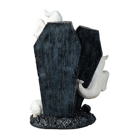 Glitzhome 9.75Ghost Gravestone Table Decor Halloween Tabletop Decor, One Size, Black