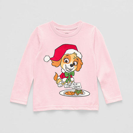 Toddler Girls Crew Neck Long Sleeve Paw Patrol Graphic T-Shirt, 2t, Pink