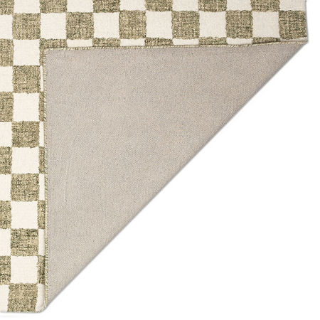 Liora Manne Savannah Checked Hand Tufted Rectangular Area Rug, One Size, Green